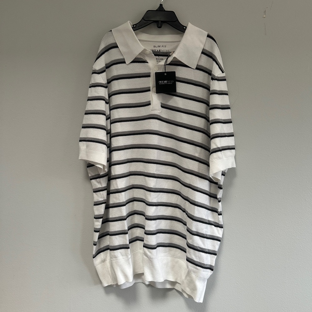 NWT Kenneth Cole Knitted Polo Shirt